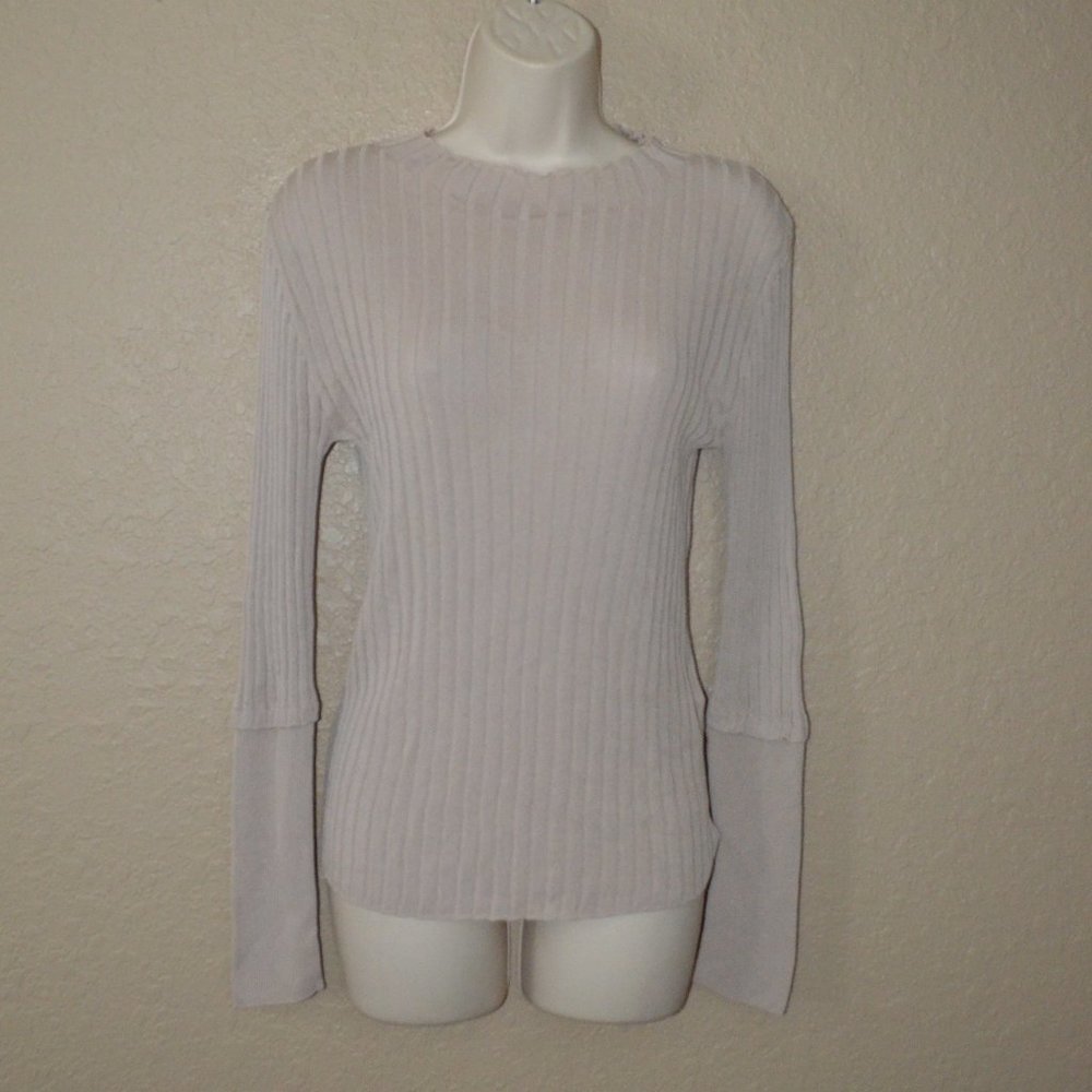 NWOT Sz M Moussy Beige Ribbed Lightweight Long Sleeve Sweater